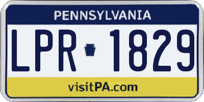 PA license plate LPR1829