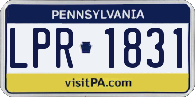 PA license plate LPR1831