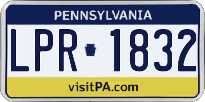 PA license plate LPR1832