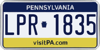 PA license plate LPR1835