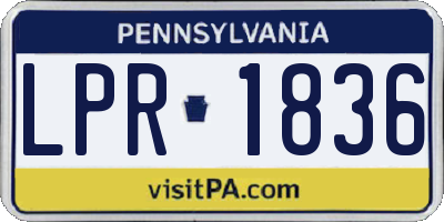PA license plate LPR1836