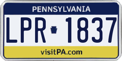 PA license plate LPR1837