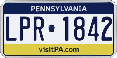 PA license plate LPR1842