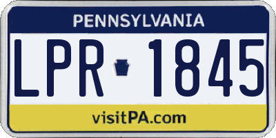 PA license plate LPR1845