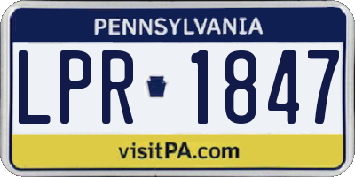 PA license plate LPR1847