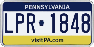 PA license plate LPR1848