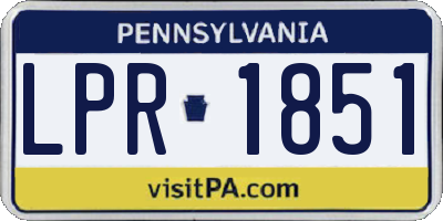 PA license plate LPR1851