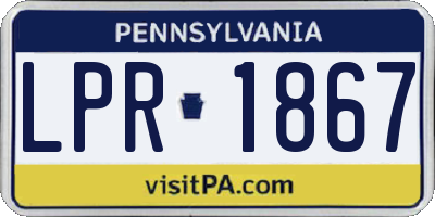 PA license plate LPR1867