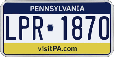 PA license plate LPR1870