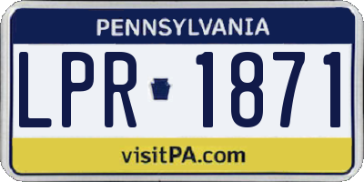 PA license plate LPR1871