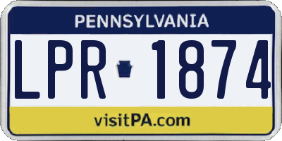 PA license plate LPR1874