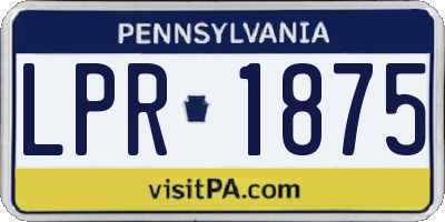PA license plate LPR1875