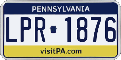 PA license plate LPR1876