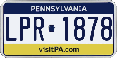 PA license plate LPR1878