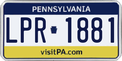PA license plate LPR1881