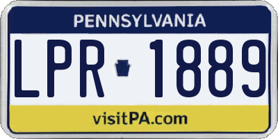 PA license plate LPR1889