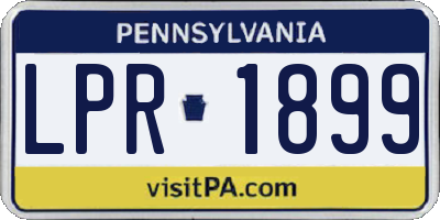 PA license plate LPR1899