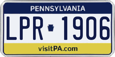 PA license plate LPR1906