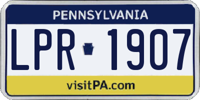 PA license plate LPR1907