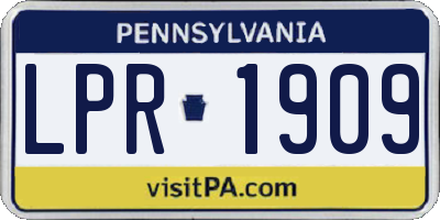 PA license plate LPR1909