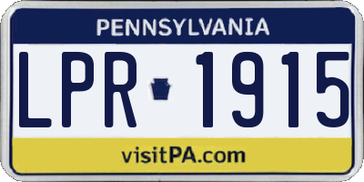 PA license plate LPR1915
