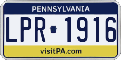 PA license plate LPR1916