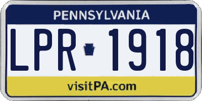 PA license plate LPR1918