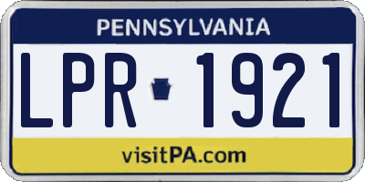 PA license plate LPR1921