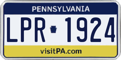 PA license plate LPR1924
