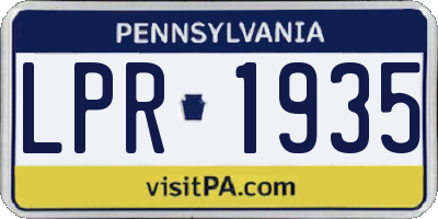 PA license plate LPR1935