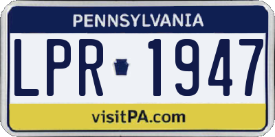 PA license plate LPR1947