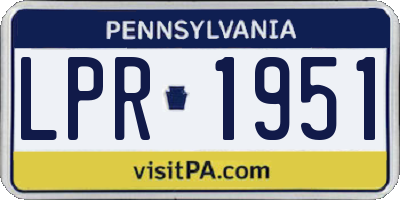 PA license plate LPR1951