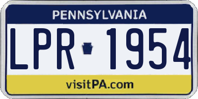 PA license plate LPR1954