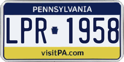 PA license plate LPR1958