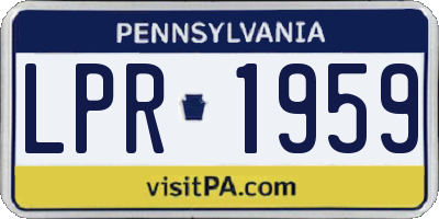 PA license plate LPR1959
