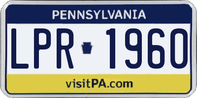 PA license plate LPR1960