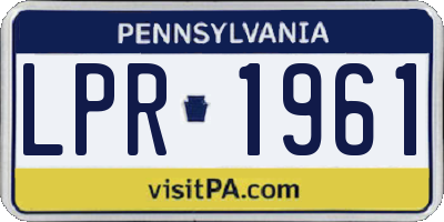 PA license plate LPR1961