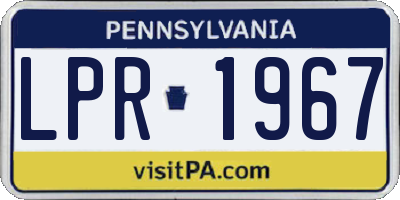 PA license plate LPR1967