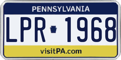 PA license plate LPR1968