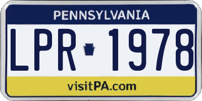 PA license plate LPR1978