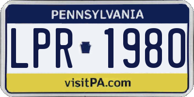 PA license plate LPR1980