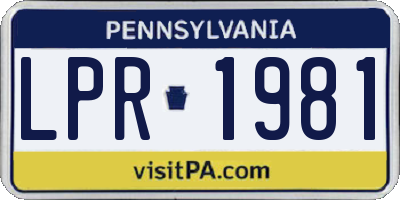 PA license plate LPR1981