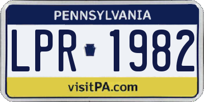 PA license plate LPR1982