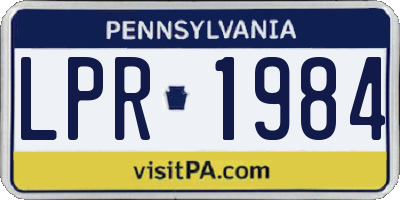 PA license plate LPR1984