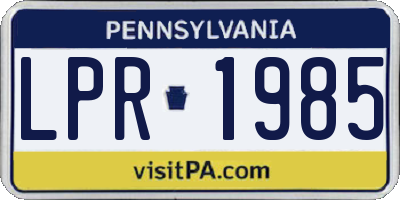 PA license plate LPR1985
