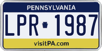 PA license plate LPR1987