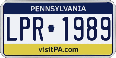 PA license plate LPR1989