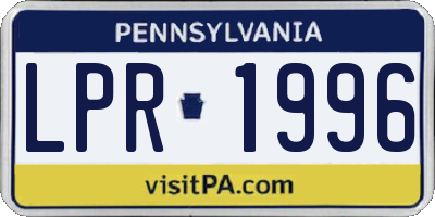 PA license plate LPR1996