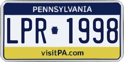 PA license plate LPR1998