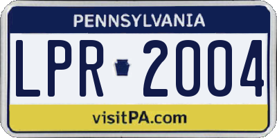 PA license plate LPR2004